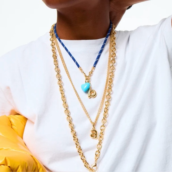 ROXANNE ASSOULIN The Happy Cord Charm Necklace Blue & Burgundy - Picture 3 of 12